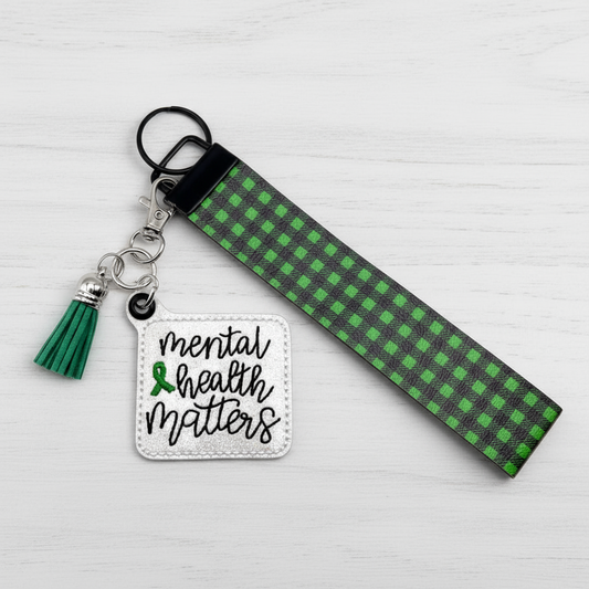 Mental health awareness keychain and wristlet