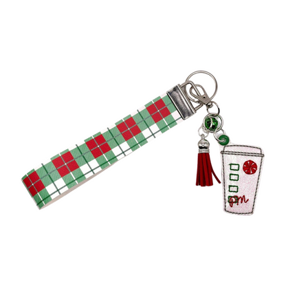 Peppermint Mocha Keychain and Wristlet