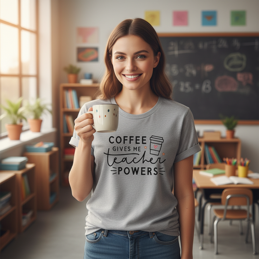 Coffee gives me Teacher Powers T-Shirt