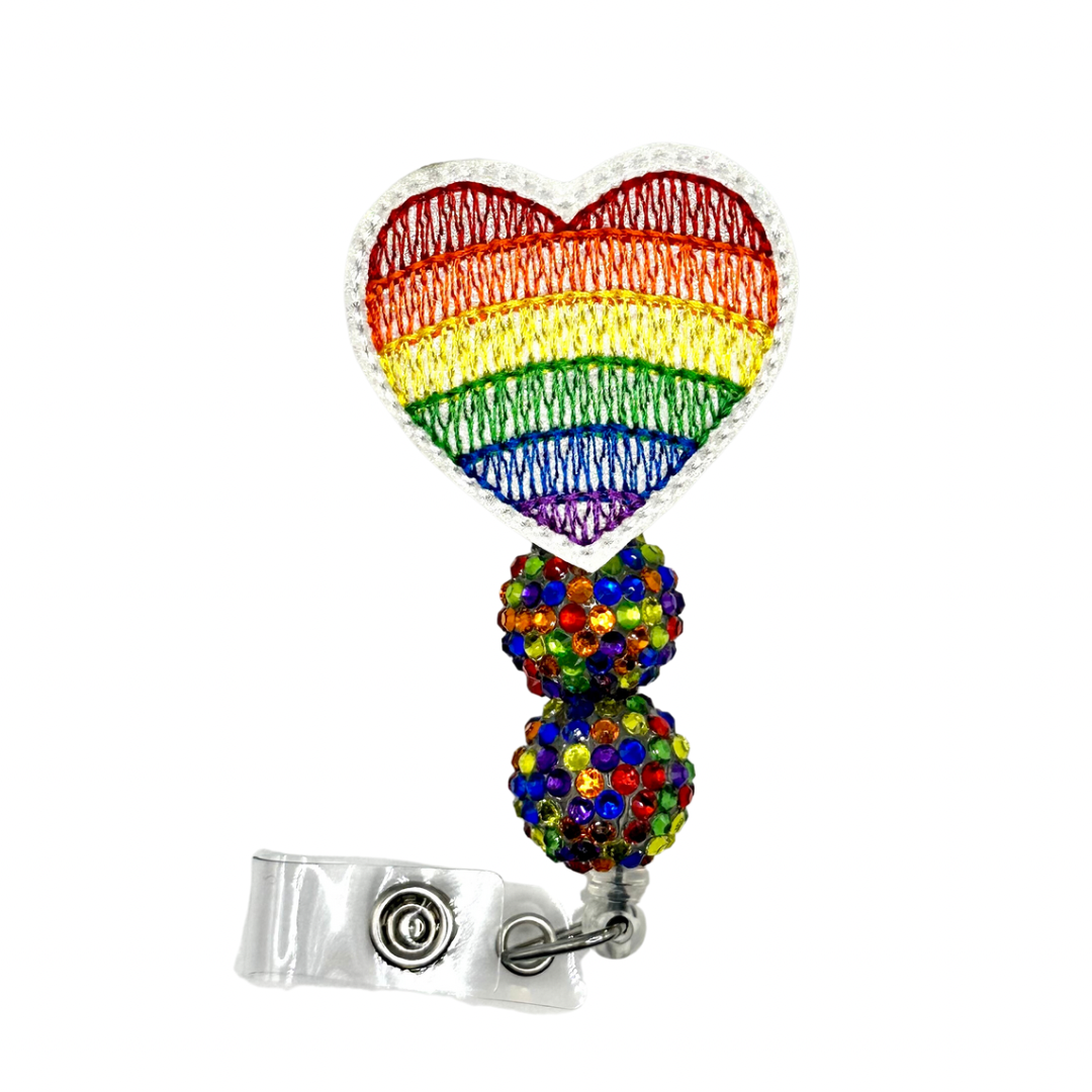 Rainbow Heart Badge Reel