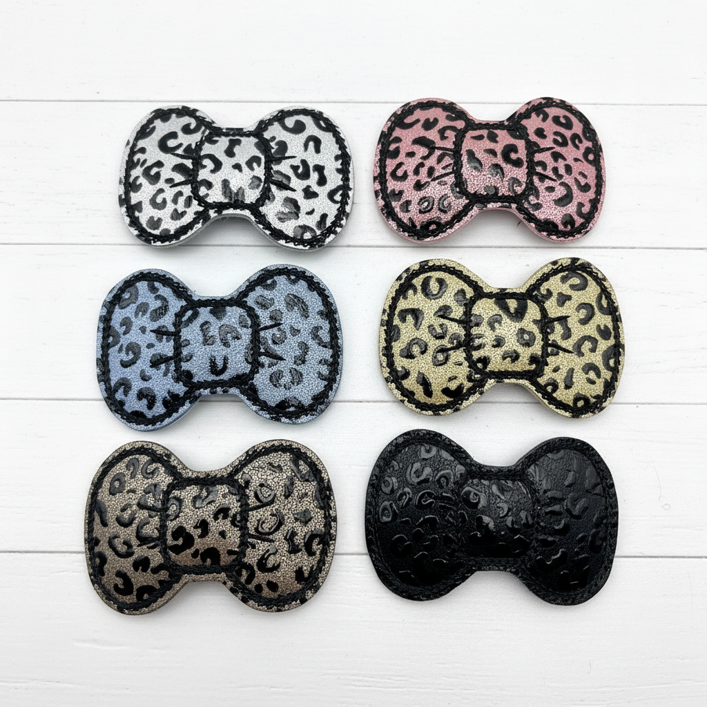 Leopard Hair Bow Clips