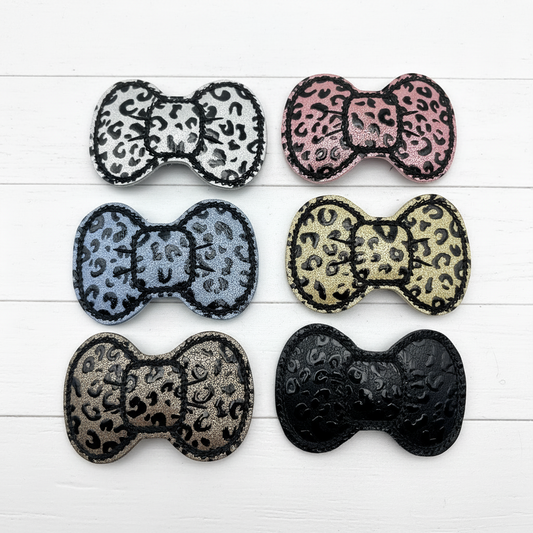 Leopard Hair Bow Clips