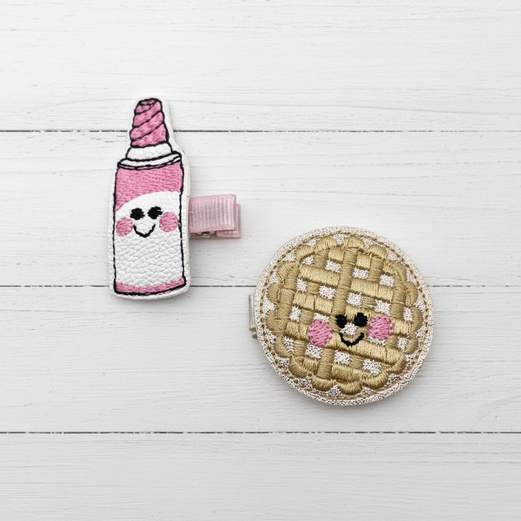 Pie and whip cream hair clip
