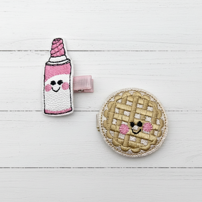 Pie and whip cream hair clip