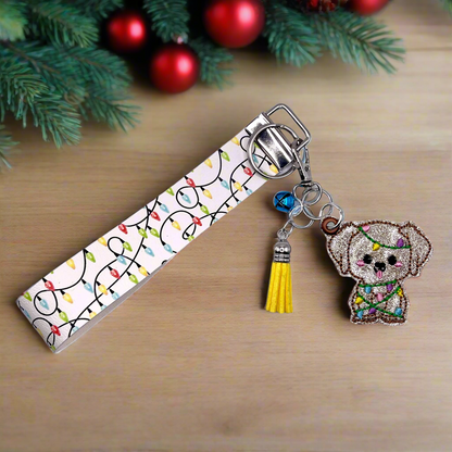 Christmas Light Puppy Keychain and Wristlet