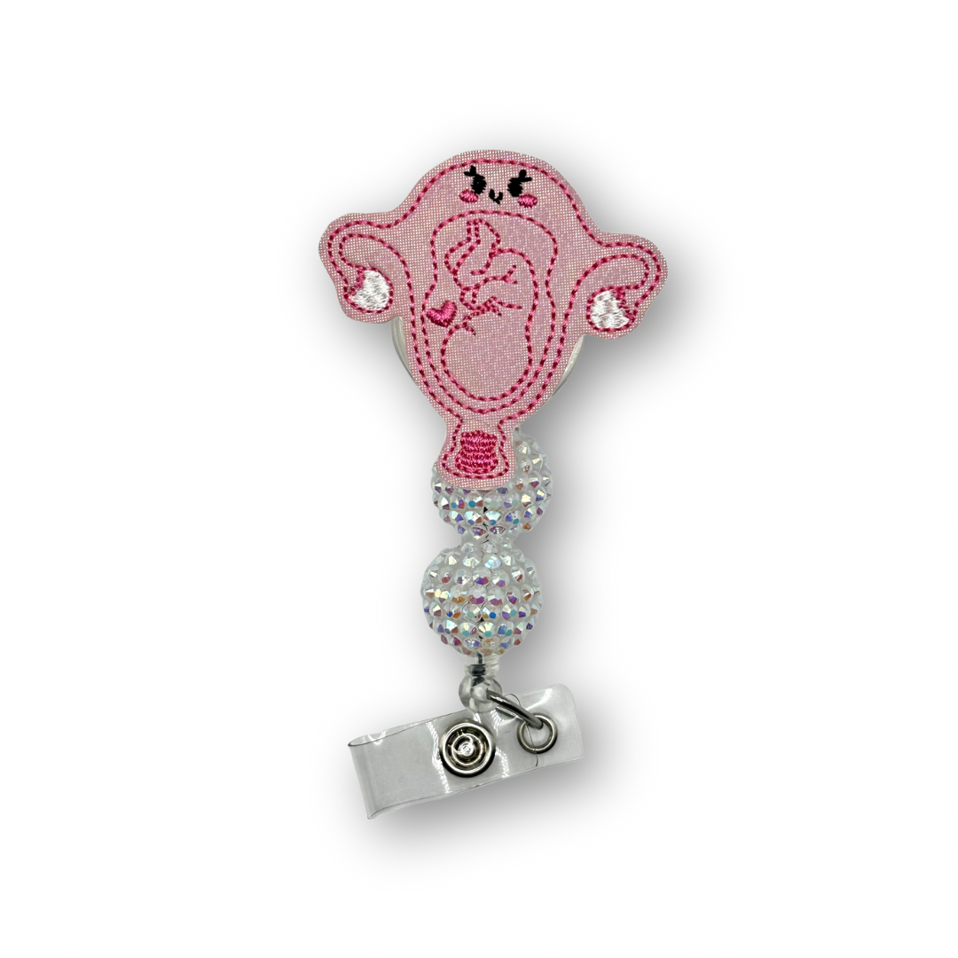 Uterus with Baby Badge Reel