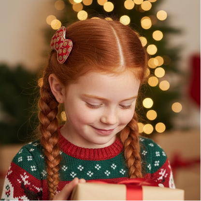 Santa cookies hair clip set