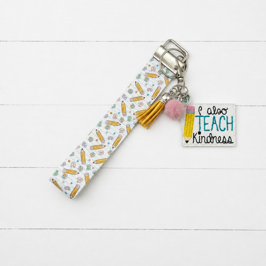 I Also Teach Kindness Keychain and Wristlet — clean white wood primary image
