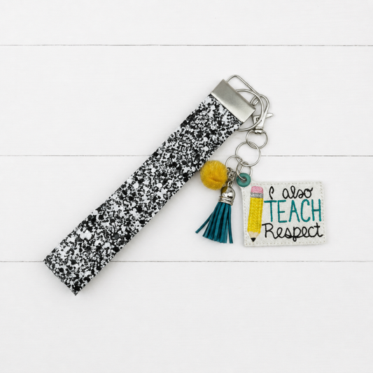 I Also Teach Respect Keychain and Wristlet — clean white wood primary image
