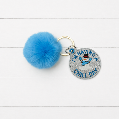 I’m Having a Meltdown Pom Pom Keychain — clean white wood primary image