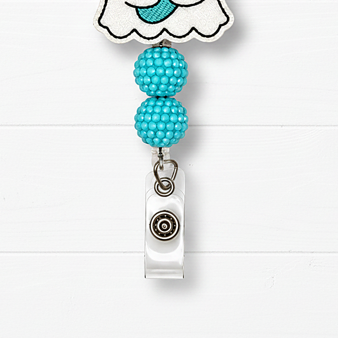 L&D Ghost Nurse Halloween Badge Reel