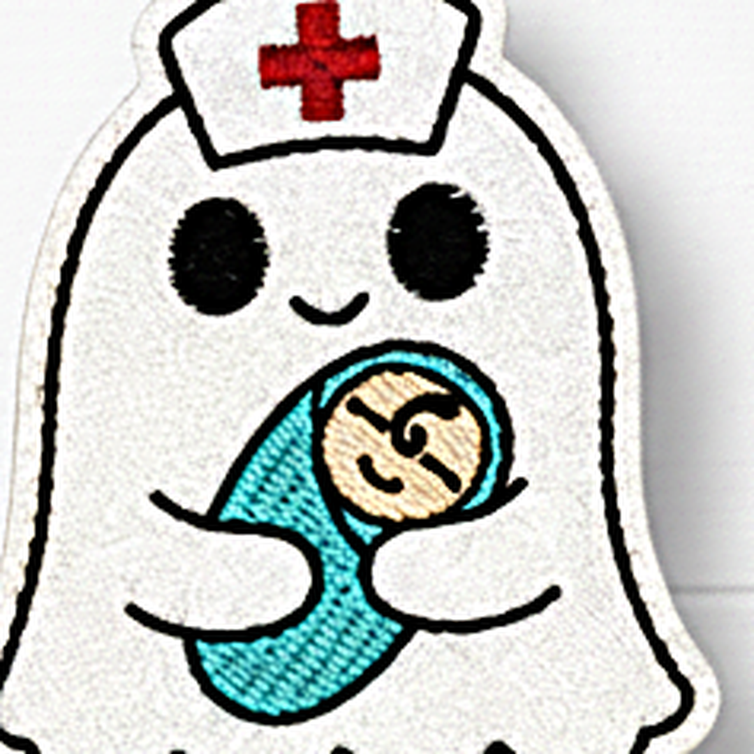 L&D Ghost Nurse Halloween Badge Reel