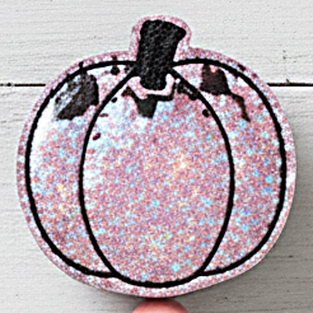 Leopard Pumpkin Beaded Badge Reel