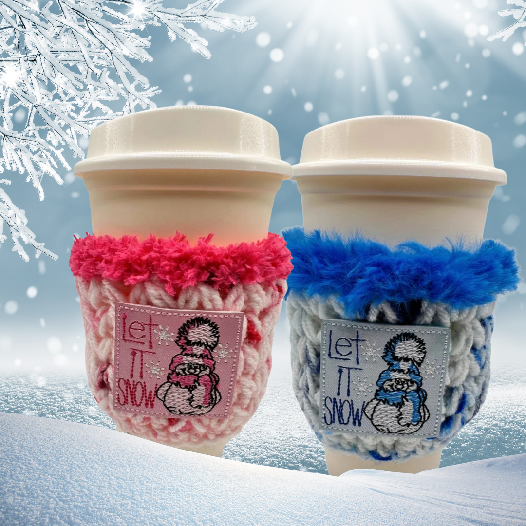 Let it Snow Snowman Coffee Cozy