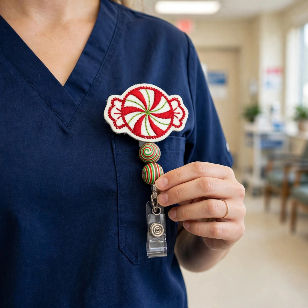 Peppermint Swirl Badge Reel