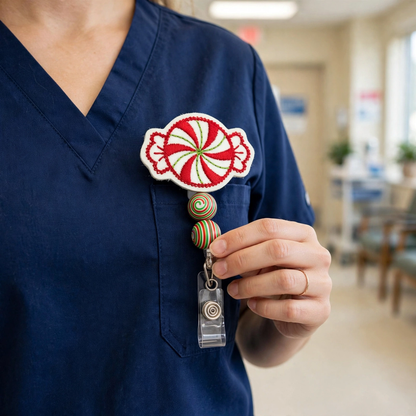 Peppermint Swirl Badge Reel