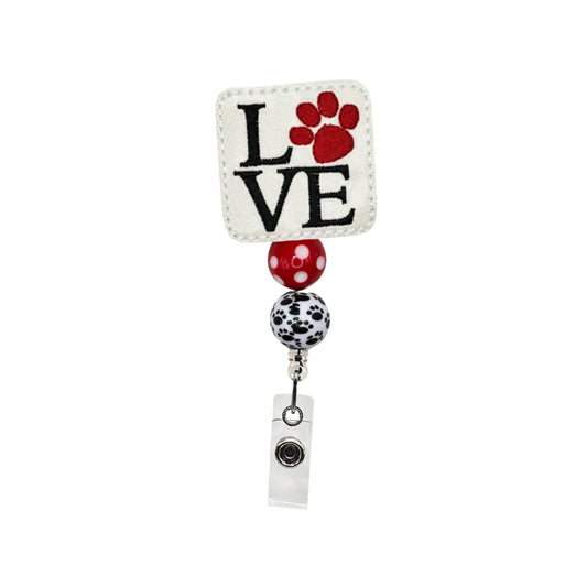 Love with Paw Badge Reel