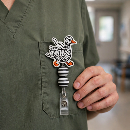 Mummy Goose Halloween Badge Reel