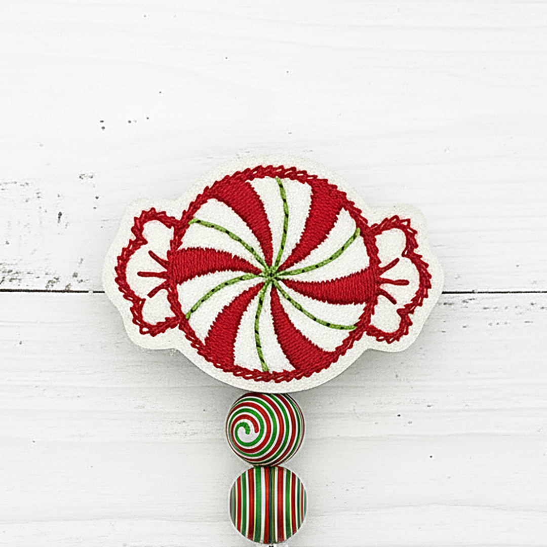 Peppermint Swirl Badge Reel