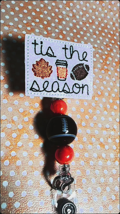 Tis the Season Beaded Badge Reel