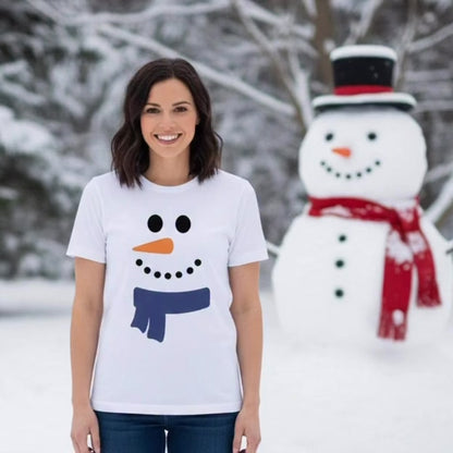 Snowman Face with Scarf T-Shirt