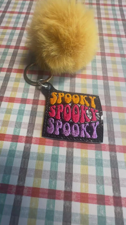 Spook Spooky Spooky Pom Pom Keychain
