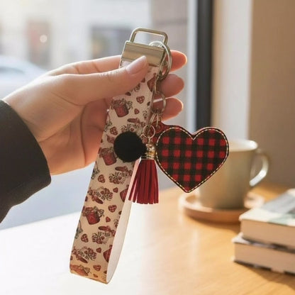 Buffalo Plaid Heart Keychain and Wristlet