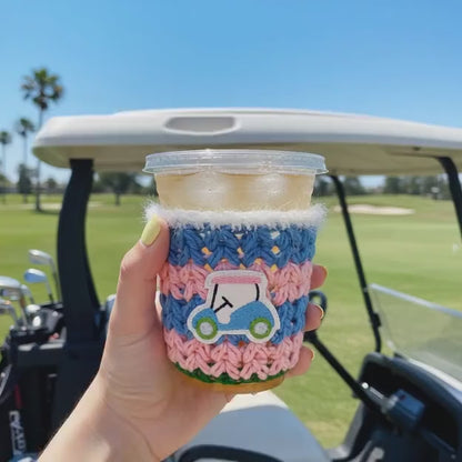 Pastel Golf Cart Cup Cozy