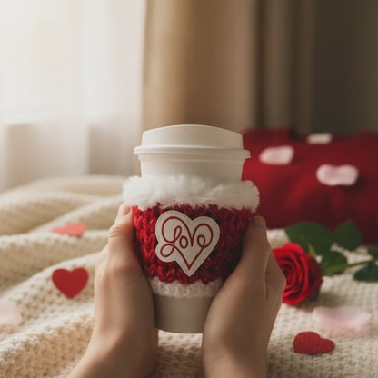 Love Word Heart Coffee Cozy
