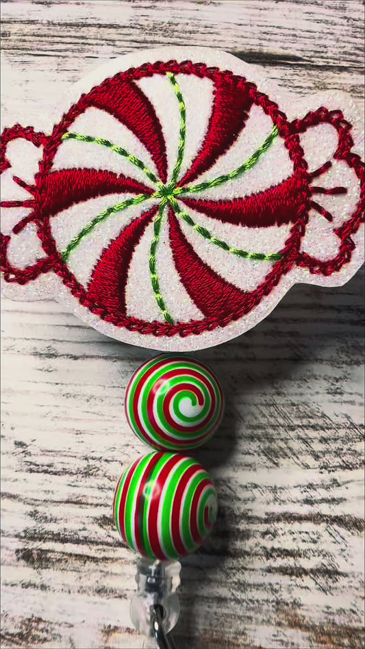 Peppermint Swirl Badge Reel
