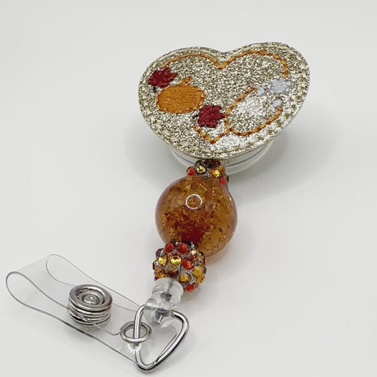 fall heart stethoscope beaded badge reel video