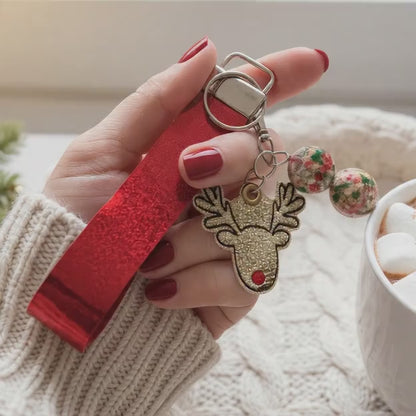 Red Nose Reindeer Keychain and Wristlet