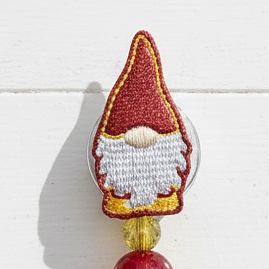 Red and Gold Gnome Badge Reel
