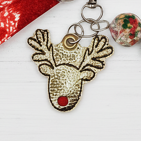 Red Nose Reindeer Keychain and Wristlet