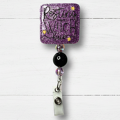 Resting Witch Face Badge Reel