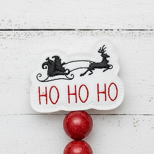 Santa Sleigh Ho Ho Ho Badge Reel