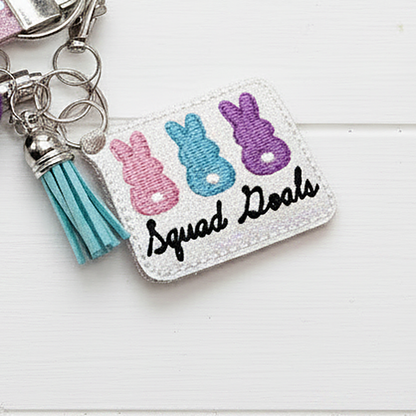 Squad Goals Bunny Keychain and Wristlet