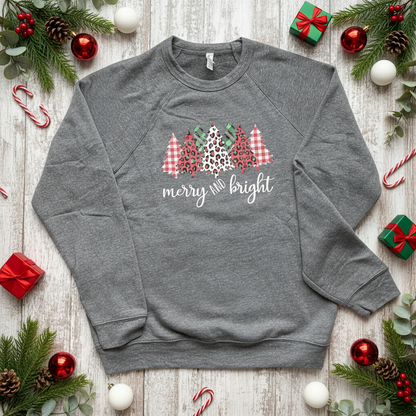 Merry and bright Christmas tree sweatshirt | 3 Blue Pineapples