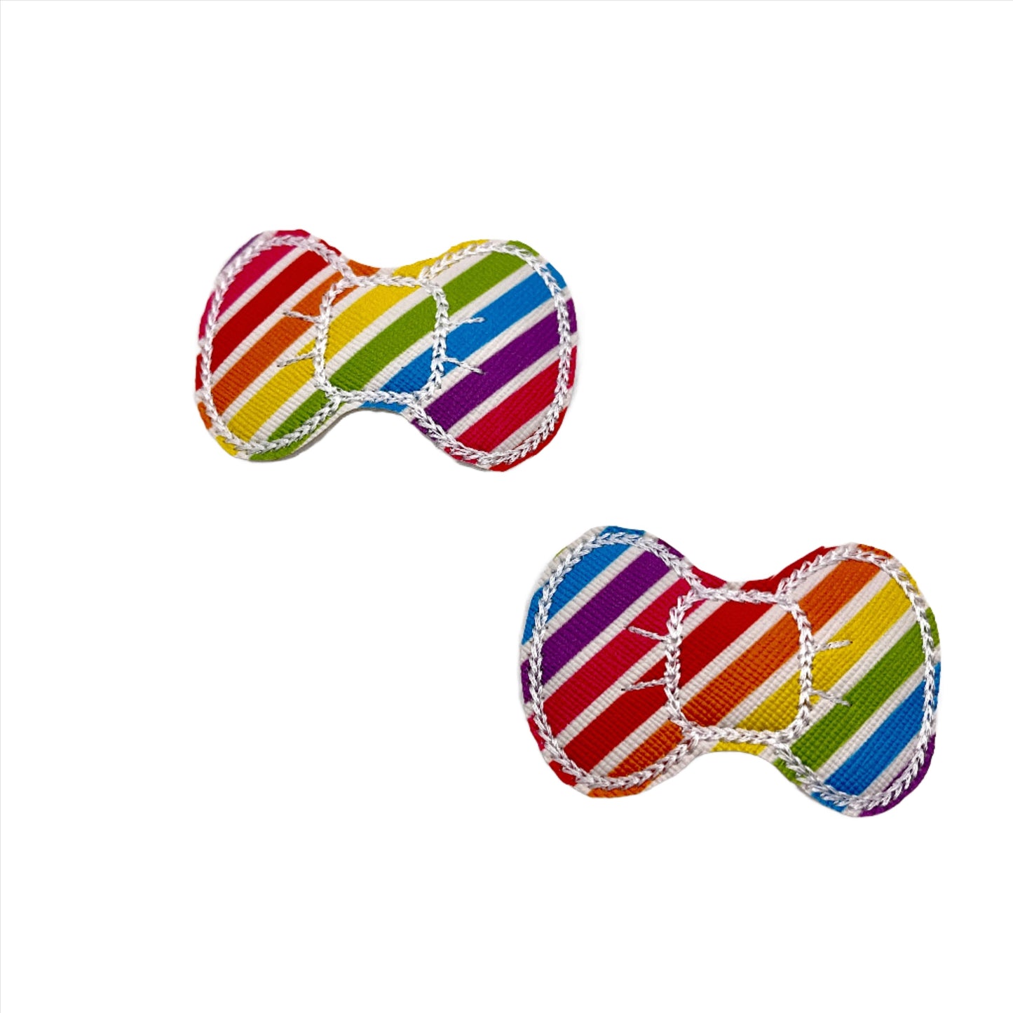 Rainbow Stripe Bow Clips