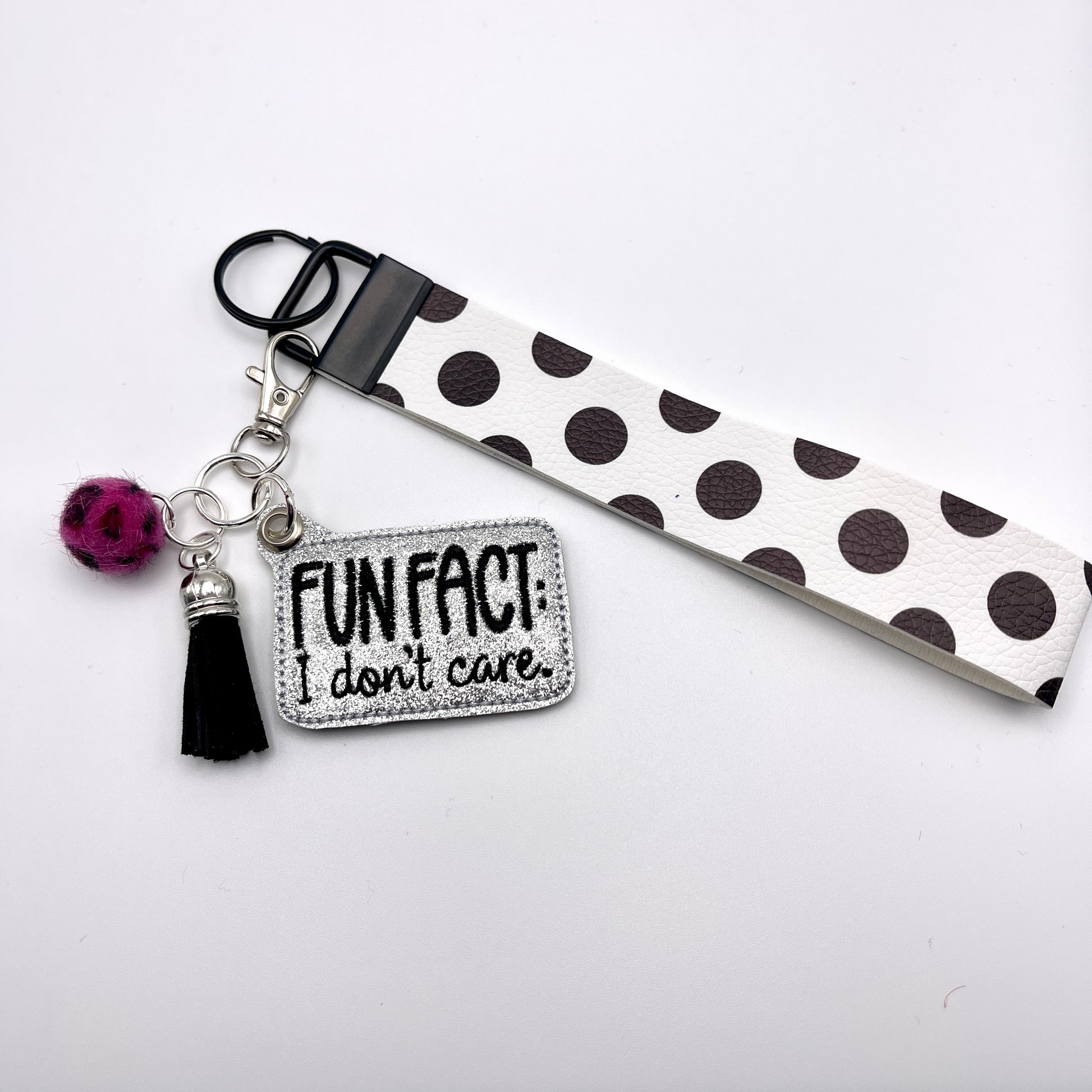 Fun Fact: I don’t Care Keychain and Wristlet | 3 Blue Pineapples