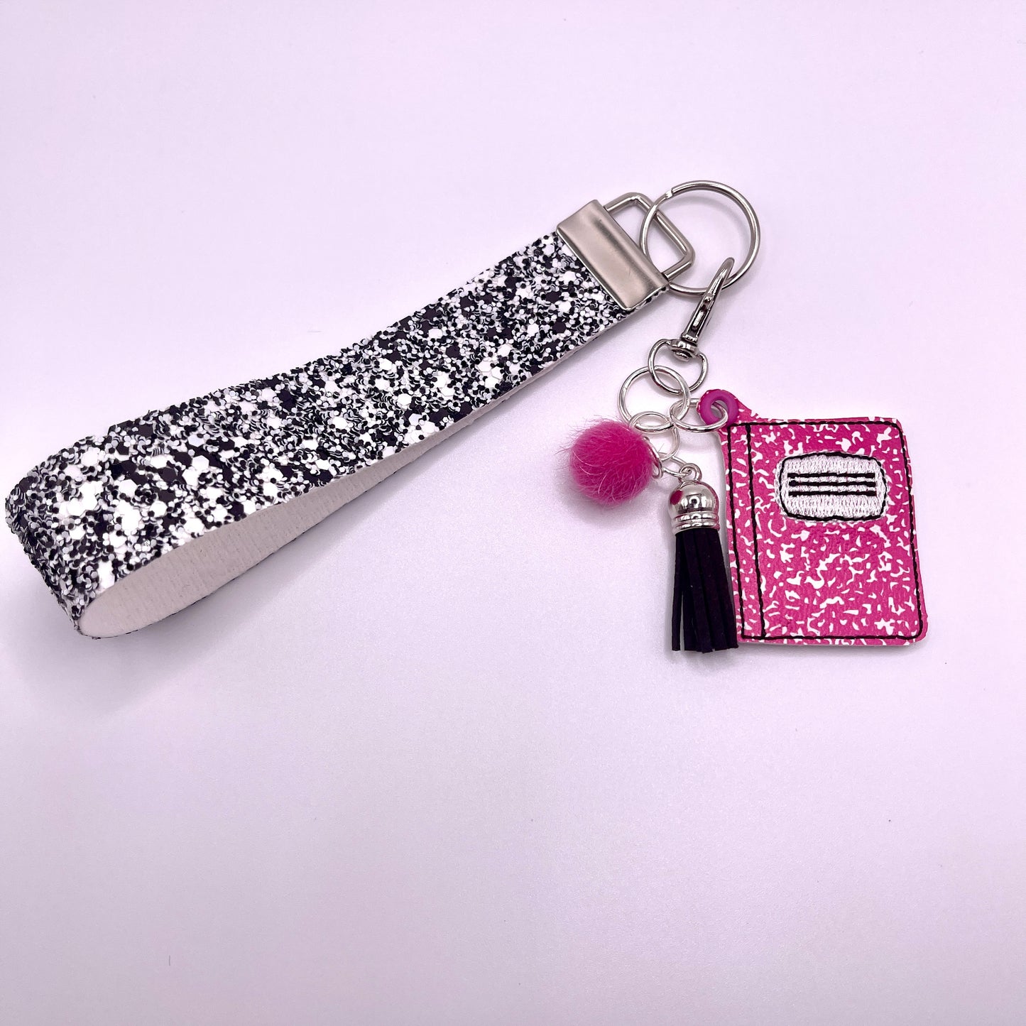 Pink Composition Notebook Keychain and Wristlet