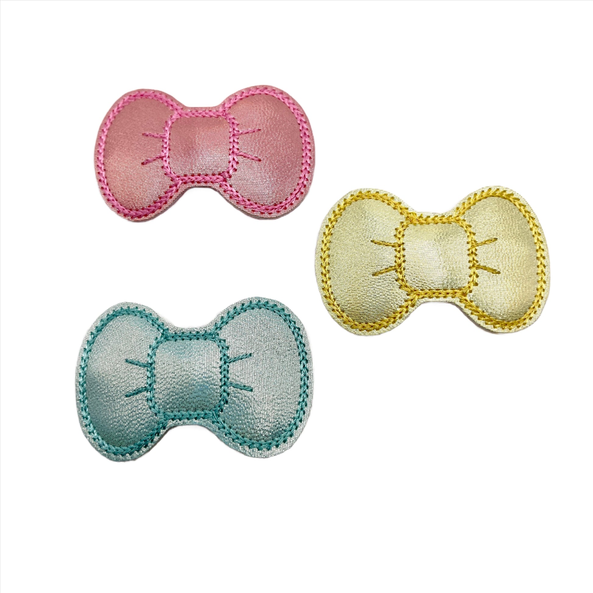 Pink, Blue and Yellow Pastel Hair Bow Clips | 3 Blue Pineapples