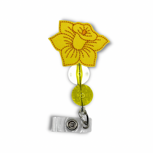 Daffodil Beaded Badge Reel