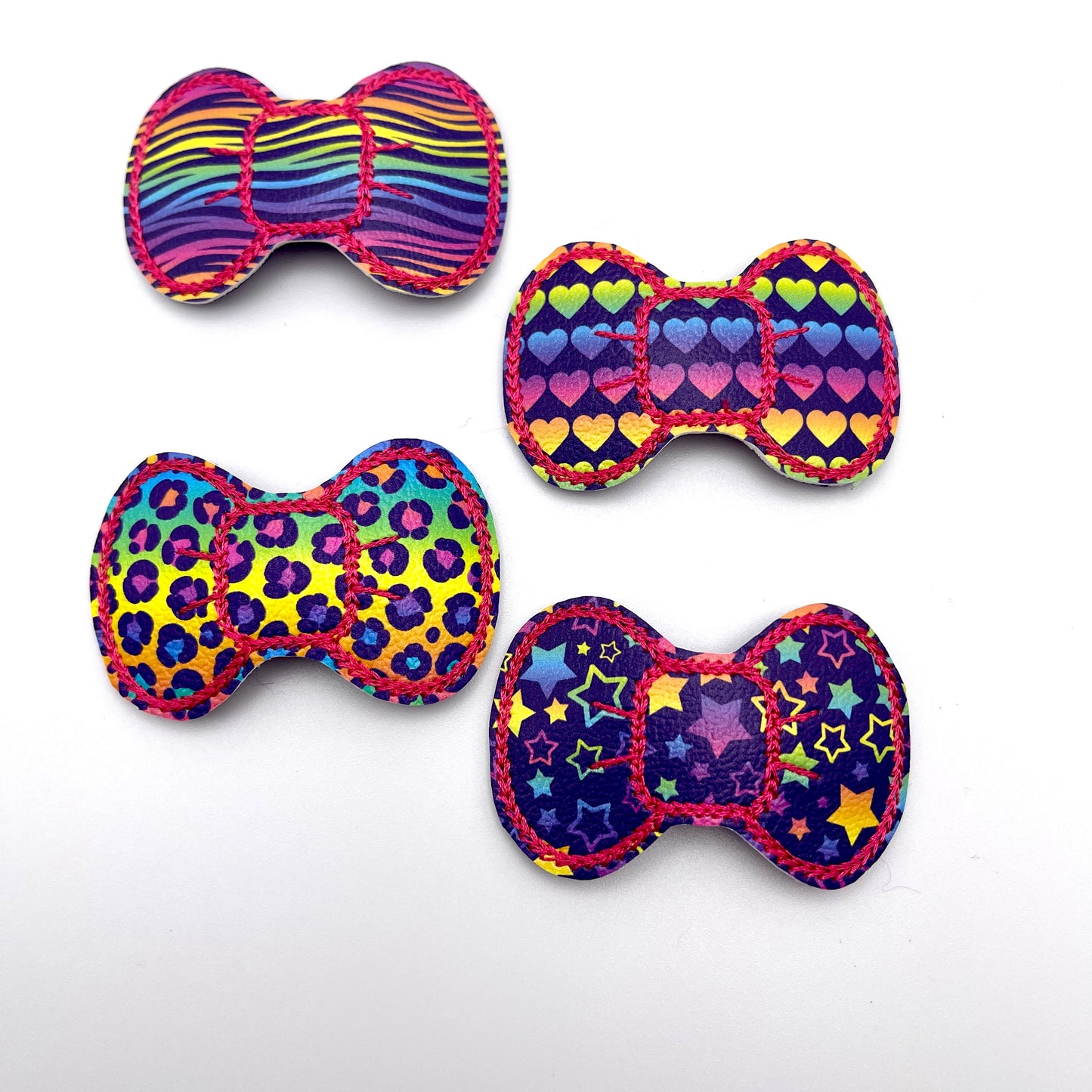 Bright Rainbow Hair Bow Clips