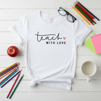 Teach with Love Teacher T-Shirt