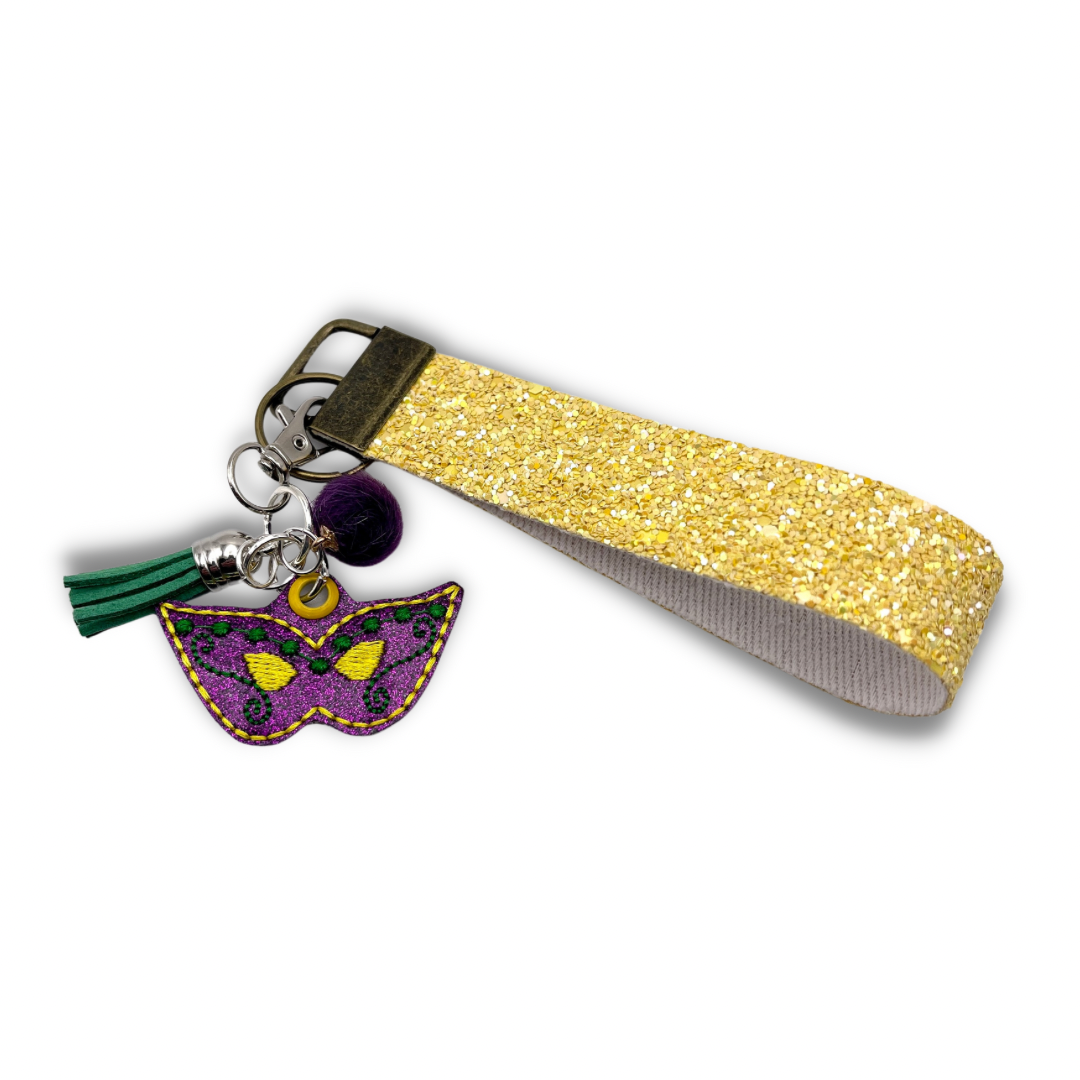 Mardi Gras Mask Keychain and Wristlet
