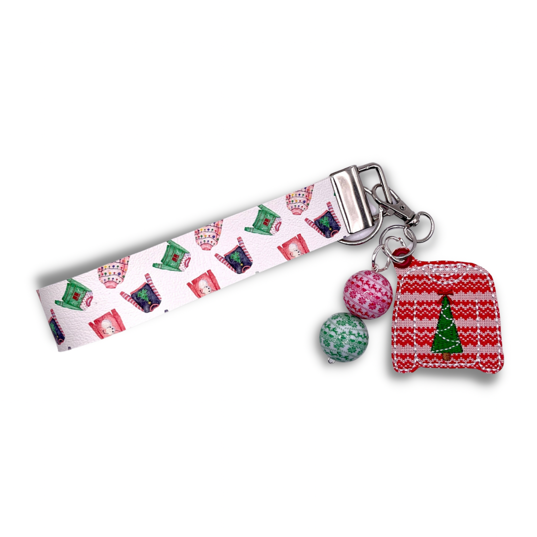 Christmas Tree Ugly Sweater Keychain and Wristlet