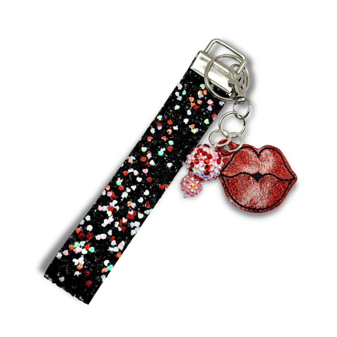Kissing Lips Keychain and Wristlet