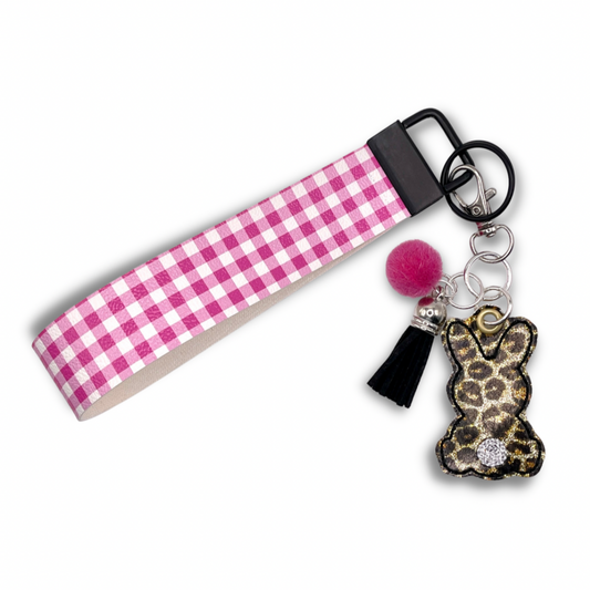 Leopard Bunny Keychain and Wristlet