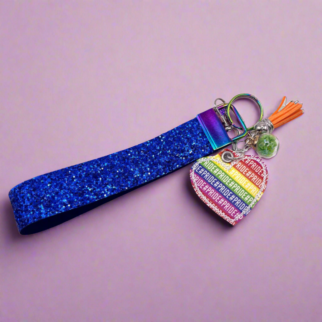 pride heart keychain